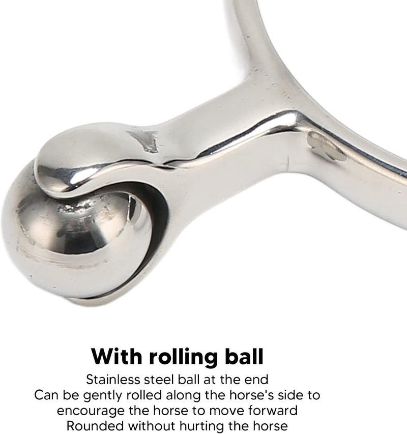 Focket 2 PCS Horse Spurs, Stainless Steel Spurs with Smooth Roller Ball, English Spur for Boots, Western Cowboy Spurs Equestrian Gear, Retro Spurs Saddlery Equipment - Image 3